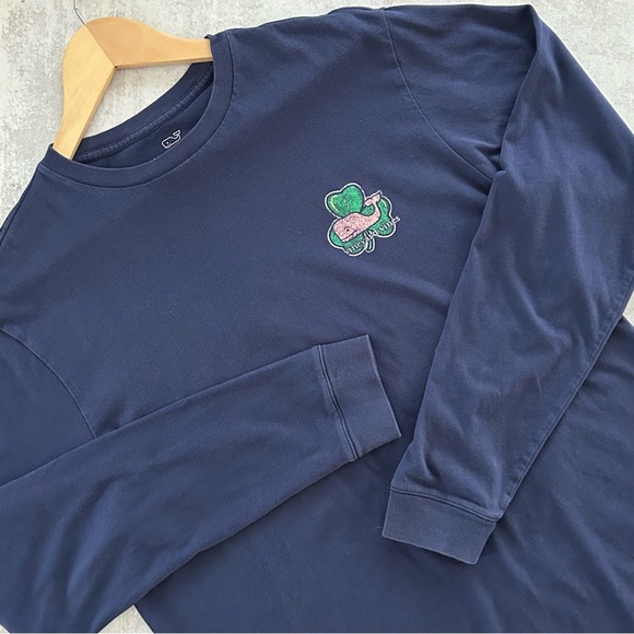 Vineyard Vines Long-Sleeve Whale Shamrock T-Shirt, S - Picture 3 of 6